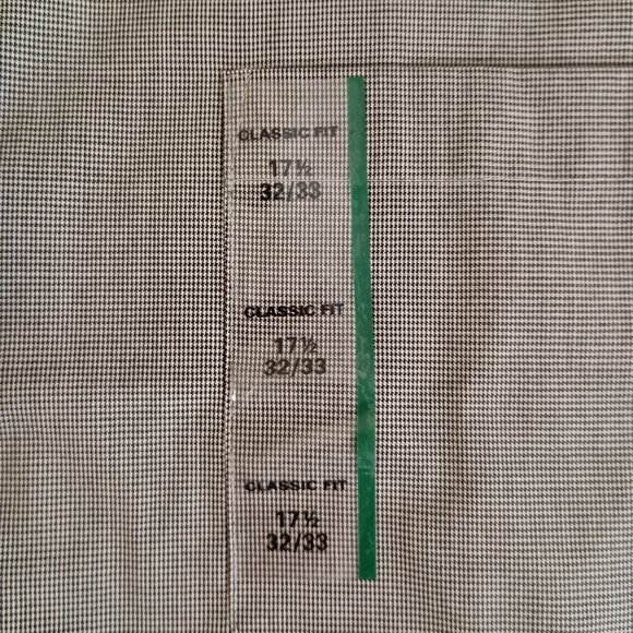 Chaps Men’s Black White Check Classic Fit Button Down Shirt Size 17.5 32/33 NWT - Picture 8 of 16